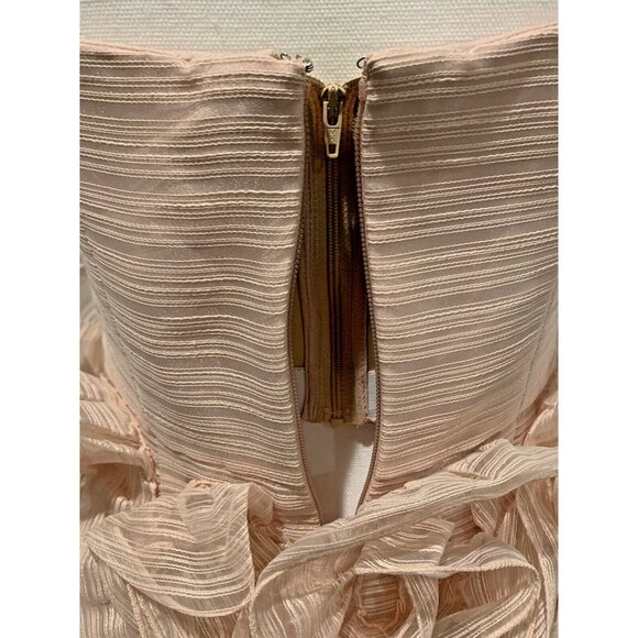 HALSTON HERITAGE Strapless Ruffle Dress Size 6 Pink NWT $595 - Picture 8 of 11